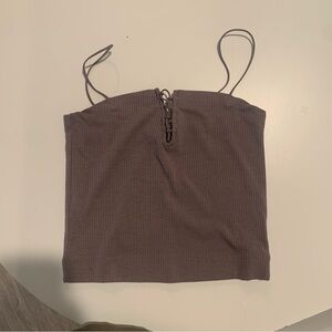 AMERICAN EAGLE Mauve Ribbed Tank Top